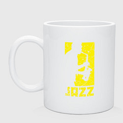 Кружка керамическая Yellow jazz, цвет: белый