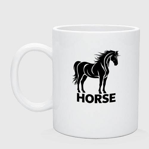 Кружка Черная лошадь / Белый – фото 1