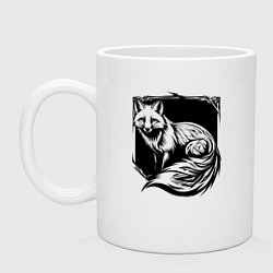 Кружка керамическая Песец черный орнамент, цвет: белый