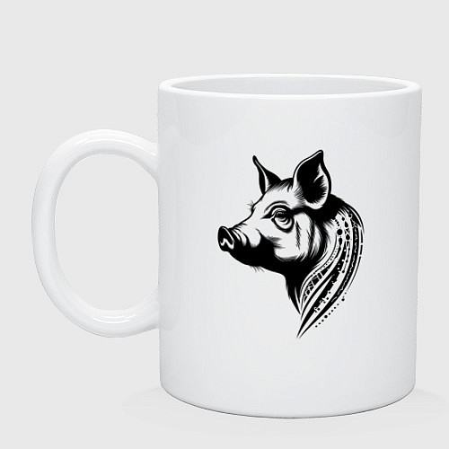 Кружка Татуировка свиньи / Белый – фото 1