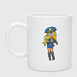 Кружка керамическая Cop girl, цвет: белый