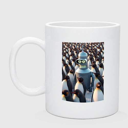 Кружка Bender bending robot among the penguins / Белый – фото 1