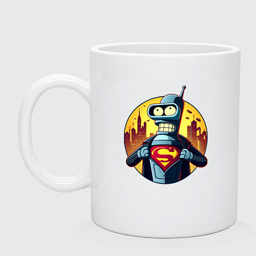 Кружка Супер Бендер рвёт на себе рубашку / Белый – фото 1