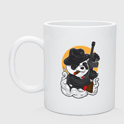 Кружка керамическая Панда гангстер, цвет: белый