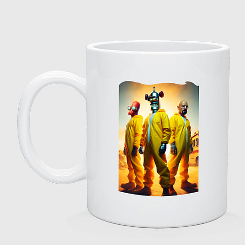 Кружка Зойдберг Хайзенберг и Бендер пустились во все тяжк / Белый – фото 1