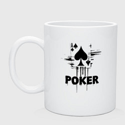 Кружка керамическая Покер туз пик, цвет: белый
