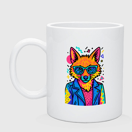 Кружка Лиса Pop Colors / Белый – фото 1