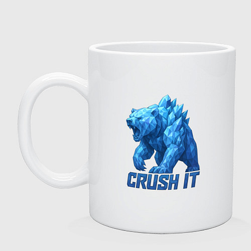 Кружка Crush it медведь из кристаллов / Белый – фото 1