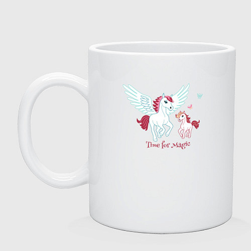Кружка Милые волшебные животные лошадь и Пегас / Белый – фото 1
