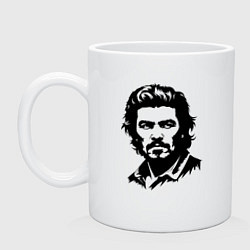 Кружка керамическая Урбанистический портрет команданте Гевары, цвет: белый