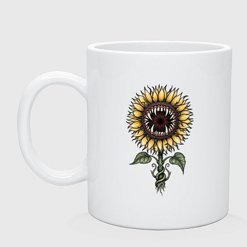 Кружка Подсолнух - монстр / Белый – фото 1
