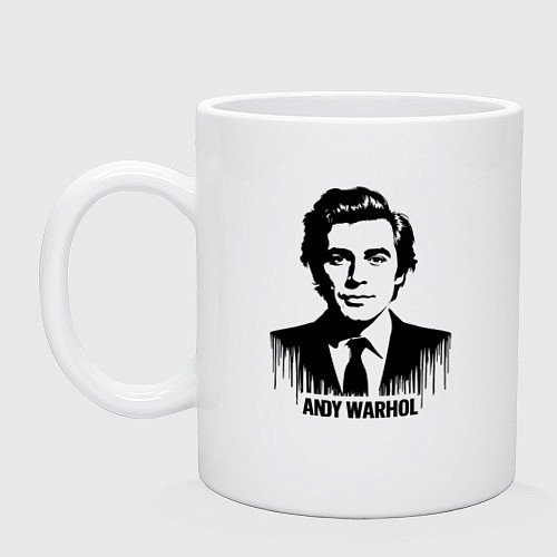 Кружка Портрет Энди Уорхола в каплях краски / Белый – фото 1