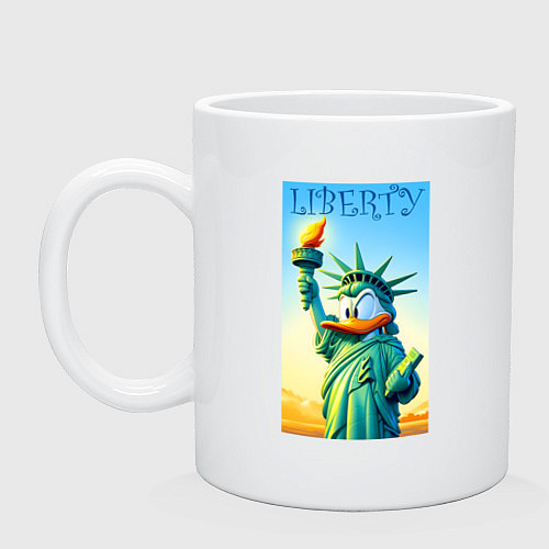 Кружка Статуя свободы - Дональд Дак / Белый – фото 1