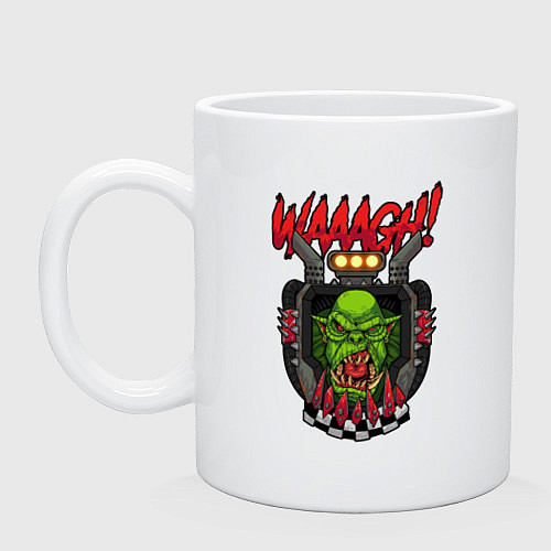 Кружка Warhammer orc waaagh / Белый – фото 1