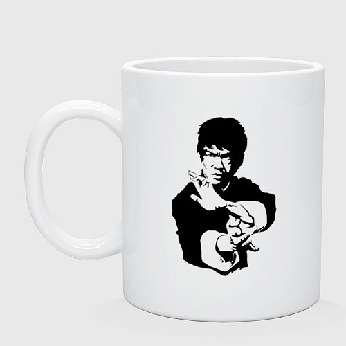 Кружка Брюс Ли силуэт / Белый – фото 1