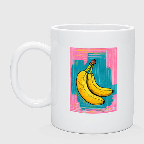 Кружка Бананы на ярком фоне / Белый – фото 1