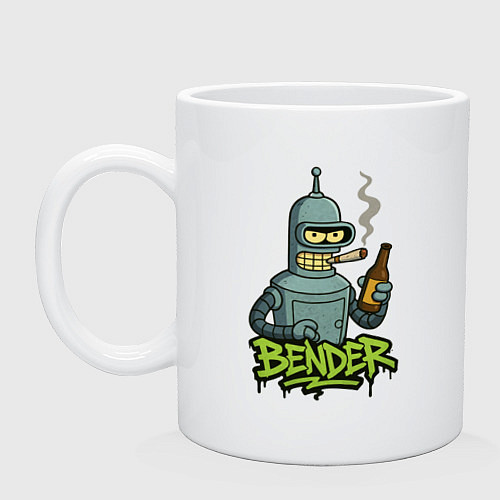 Кружка Bender with beer / Белый – фото 1