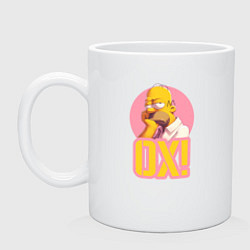 Кружка керамическая Гомер Ох, цвет: белый