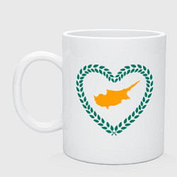 Кружка керамическая Кипр в сердце, цвет: белый