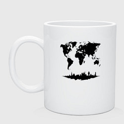 Кружка керамическая Мир в тени города, цвет: белый