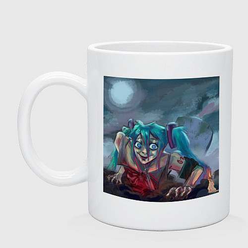 Кружка Halloween Miku zombie / Белый – фото 1