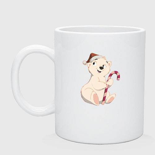 Кружка Медвежонок с конфетой / Белый – фото 1