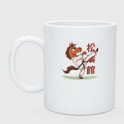 Кружка керамическая Иго-го каратист, цвет: белый