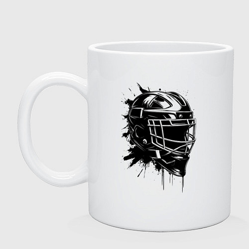 Кружка Чёрная хоккейная маска / Белый – фото 1