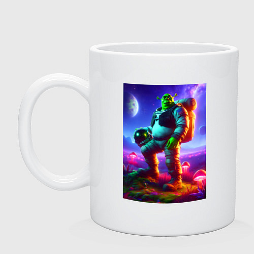 Кружка Космонавт Шрек на похожей планете / Белый – фото 1