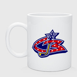 Кружка керамическая HC Columbus Blue Jackets, цвет: белый