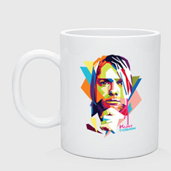 Кружка керамическая Kurt Cobain: Colors, цвет: белый