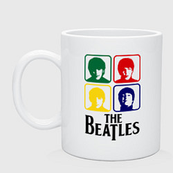 Кружка керамическая The Beatles: Colors, цвет: белый