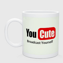 Кружка керамическая Youcute broadcast yourself, цвет: фосфор