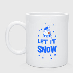 Кружка керамическая Снеговик Let it snow, цвет: белый