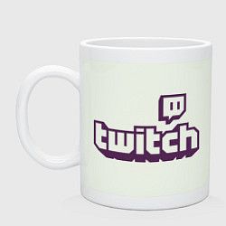 Кружка керамическая Twitch Logo, цвет: фосфор