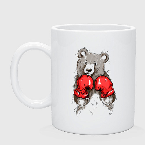 Кружка Bear Boxing / Белый – фото 1