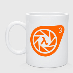 Кружка керамическая Half-Life 3: Logo, цвет: белый