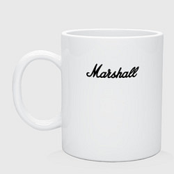 Кружка керамическая Marshall logo, цвет: белый