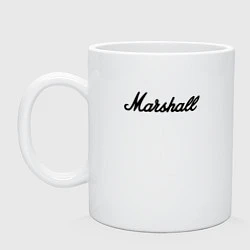 Кружка керамическая Marshall logo, цвет: белый