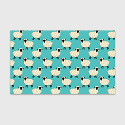 Бумага для упаковки Овечки паттерн на бирюзовом