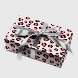 Бумага для упаковки Леопардовый принт розовый, цвет: 3D-принт — фото 2