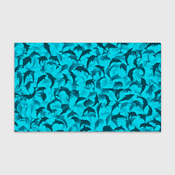 Бумага для упаковки Синий камуфляж с дельфинами, цвет: 3D-принт