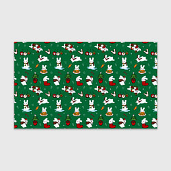 Бумага для упаковки Новогодний паттерн с зайчиками, цвет: 3D-принт