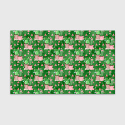 Бумага для упаковки Кактусы в горшках green, цвет: 3D-принт