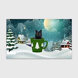 Бумага для упаковки Черный кот в кружке, цвет: 3D-принт