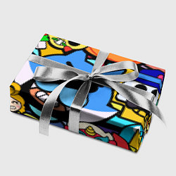 Бумага для упаковки BRAWL Значки на скины бойцов Пины Бравл Старс, цвет: 3D-принт — фото 2