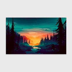 Бумага для упаковки Лес на закате природа, цвет: 3D-принт