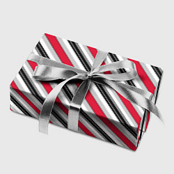 Бумага для упаковки Красно-серый полосатый узор, цвет: 3D-принт — фото 2