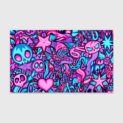 Бумага для упаковки Яркая абстракция голубой и розовый фон, цвет: 3D-принт