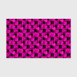 Бумага для упаковки Black and pink hearts pattern on checkered, цвет: 3D-принт